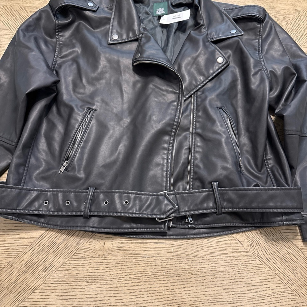 Women's Faux Leather Oversized Moto Jacket - Wild Fable XL - Picture 4 of 4